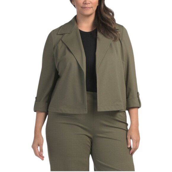 ANNE KLEIN Plus Stretch Short Trench Jacket - Picture 1 of 2